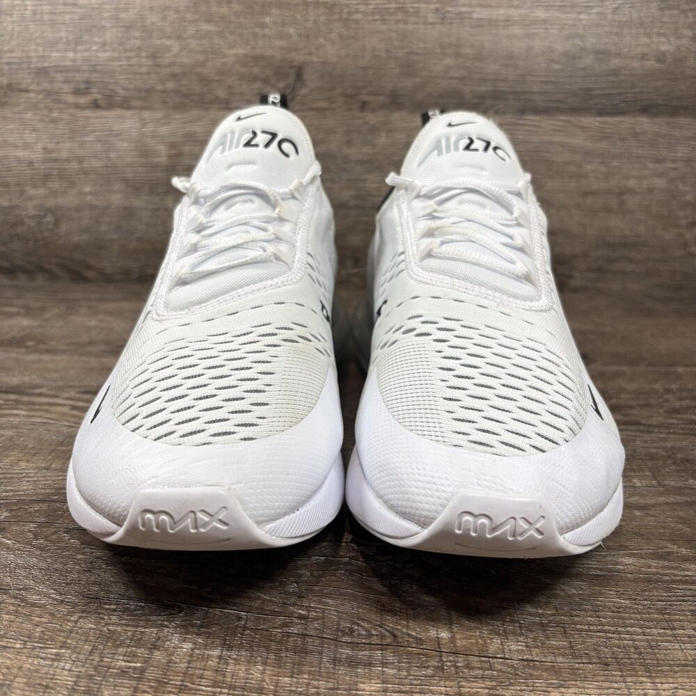 Nike Air Max 270 Shoes Men's 11.5 White Black Running Mesh Sneakers AH8050-100 - Picture 4 of 9